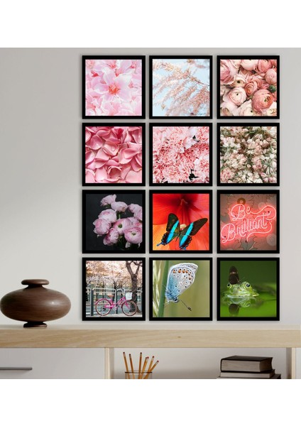 Gift 12 Parça Çerçeve Görünümlü Ahşap Tablo Seti (55X75CM)-6