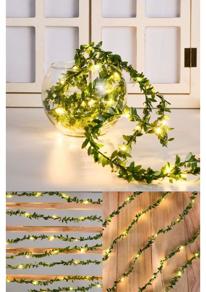 Techno Smart 5 Metre Dekoratif Yapay Yapraklı Peri LED Sarmaşık Ledli (Günışığı)