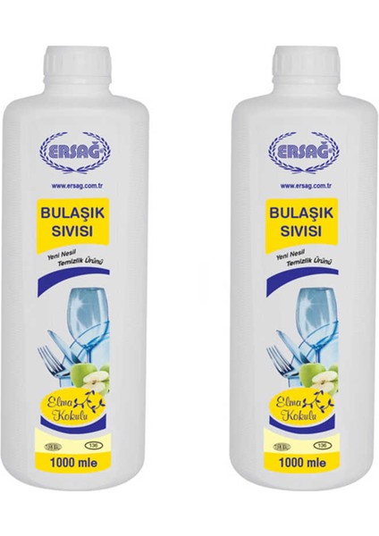 Elma Kokulu Bulaşık Sıvısı 1000 ml x 2'li