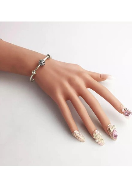925 Ayar Gümüş Manşet Unisex Bileklik 6,5 cm Çap