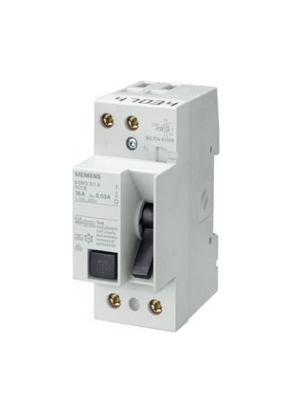Sıemens,kaçak Akım Koruma 25A,300MA, Monofaze 5SM1612-0