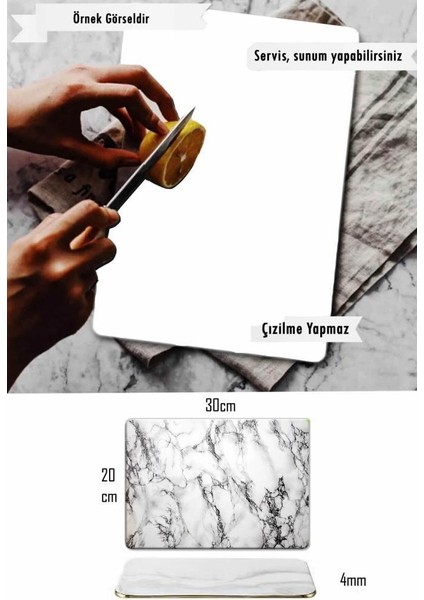 Kırmızı Üçgen Desenli Cam Kesme Tahtası 20 cm x 30 cm fiyatları