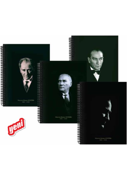 Atatürk 14X20 80 Yaprak Çizgili Spiralli Sert Kapak Defter