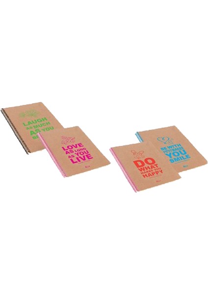 Funky A6 80 Yaprak Kareli Spiralli Sert Kapak Not Defteri