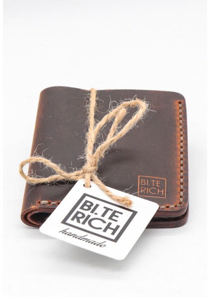 Bi.te Rich Erkek Deri Cüzdan Kahverengi C101 - El Yapımı (Handmade)