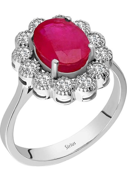 Pırlanta ve Oval Yakut Taşlı Umay Yüzük fiyatları