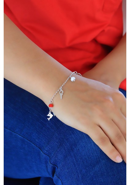 Tasarım Taşlı Kadın Gümüş Bileklik