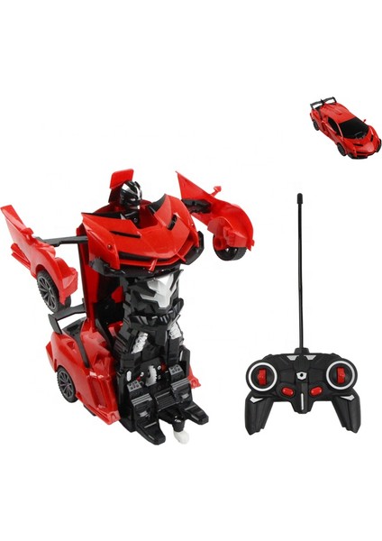 Mj Toys Oyuncak Uzaktan Kumandalı Transformers Tarzı Robota Dönüşen Oyuncak Araba Ferrari