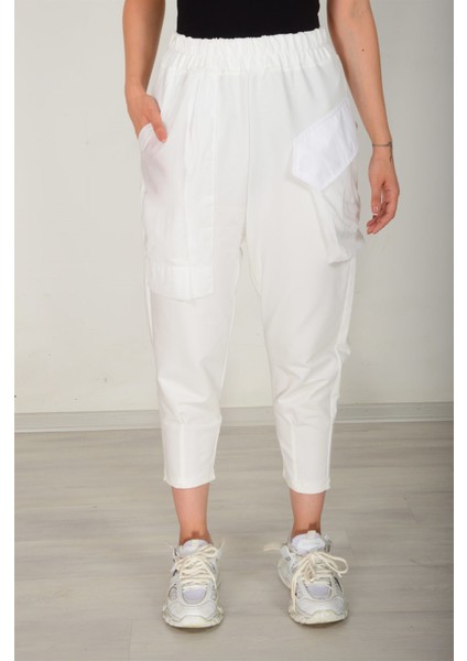 Ekru Beli Lastikli Büyük Cepli Pantolon 25585 fiyatları