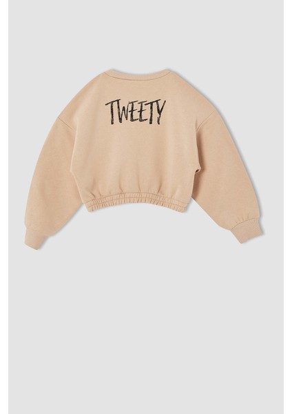 Kız Çocuk Looney Tunes Bisiklet Yaka Sweatshirt V0107A621AU