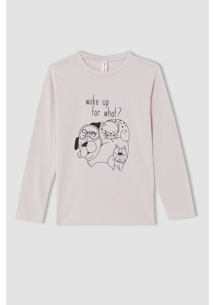 Kız Çocuk Baskılı Uzun Kollu Pijama Takımı U9589A621AU fiyatları