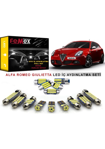 Alfa Romeo Giulietta Iç Aydınlatma Ampul Seti Parlak Beyaz