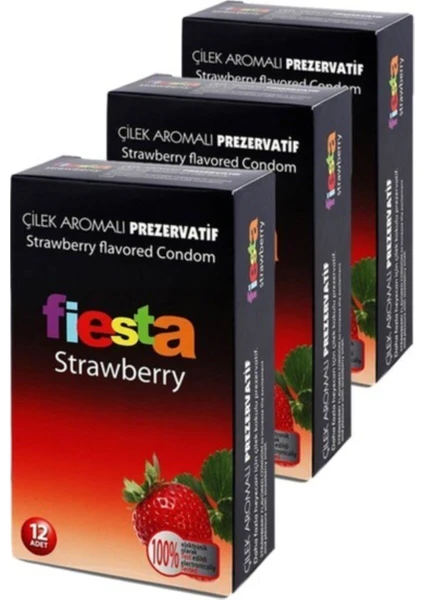 Strawberry (Cilekli) 12'li Prezervatif 3'lü