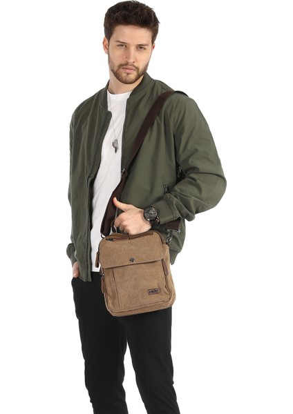 Kanvas Erkek Çapraz Çanta Camel 31068
