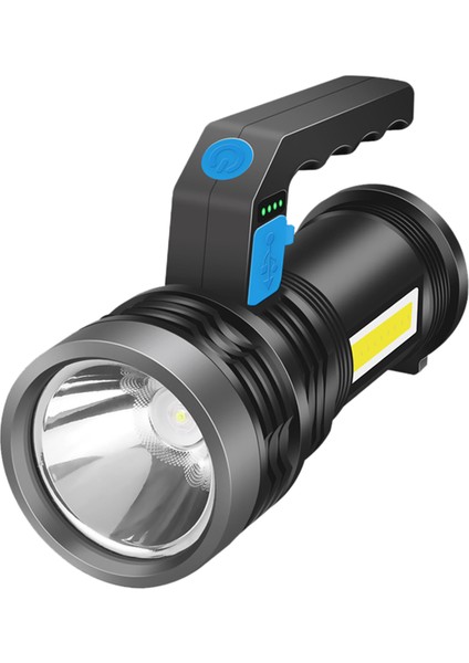 Strade Store Süper Parlak Torch Taşınabilir LED Spotlight USB Kamp Için Şarj Edilebilir (Yurt Dışından)