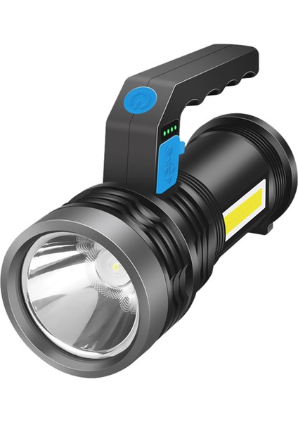 Strade Store Süper Parlak Torch Taşınabilir LED Spotlight USB Kamp Için Şarj Edilebilir (Yurt Dışından)