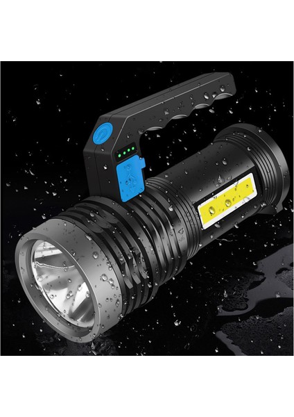 Strade Store Süper Parlak Torch Taşınabilir LED Spotlight USB Kamp Için Şarj Edilebilir (Yurt Dışından)