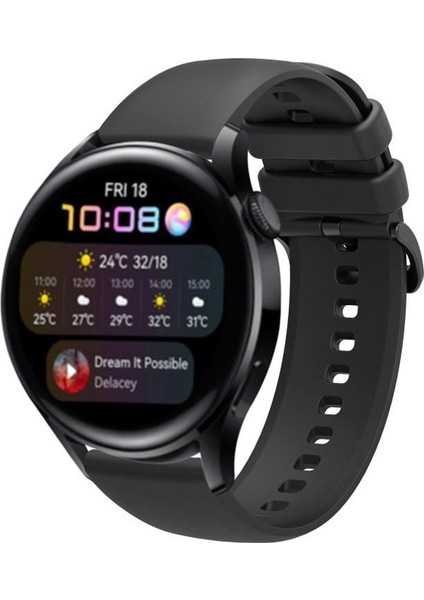 Samsung Galaxy Watch 3 45MM Kayış Termoplastik Perforated Kordon Siyah