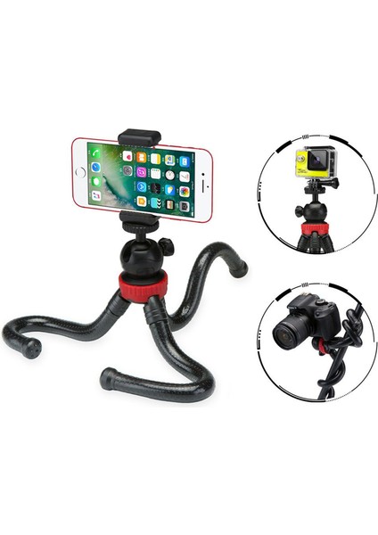 Flexible Esnek Ayaklı Dslr Kamera Cep Telefonu Aksiyon Kamera Akrobat Tripod Stand - AL2528