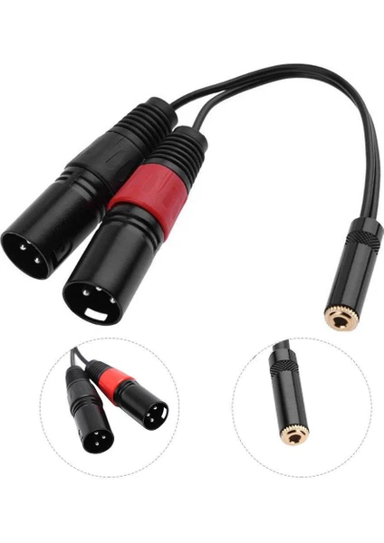 3.5 mm Stereo Dişi-2 Xlr Erkek Kablo 20 cm