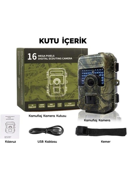HH-662V2 Fotokapan Pır Sensörlü Kamuflaj Kamera 1080P fırsatları