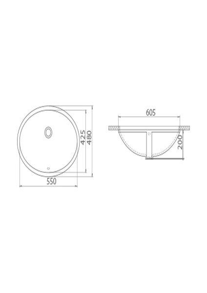 Cerastyle Tezgahaltı Lavabo 55 cm 070100 fiyatları