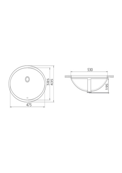 Cerastyle Tezgahaltı Lavabo 48 cm 070200 fiyatları