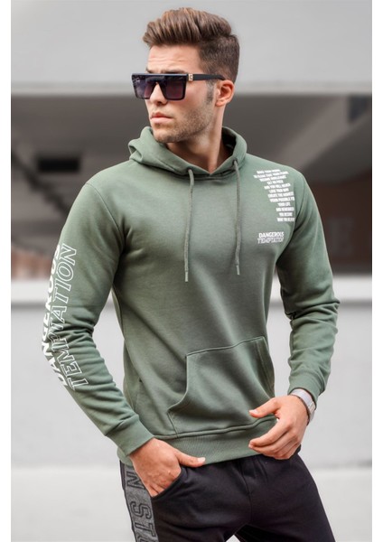 Haki Baskılı Erkek Sweatshirt 5313