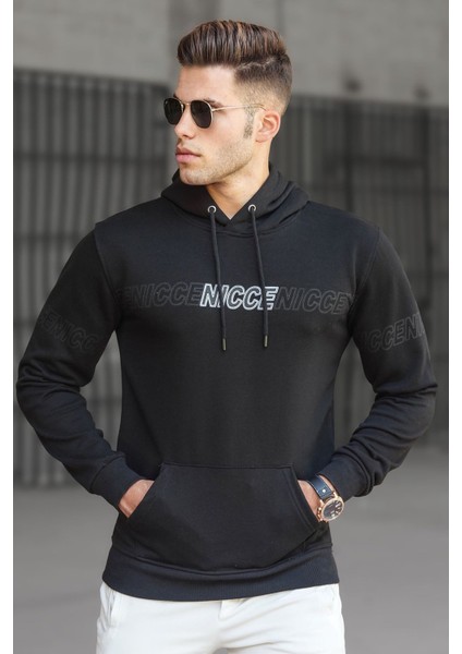 Siyah Baskılı Erkek Sweatshirt 5305