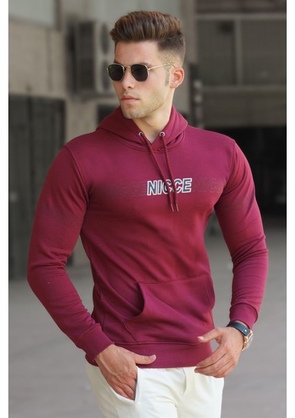 Bordo Baskılı Erkek Sweatshirt 5305