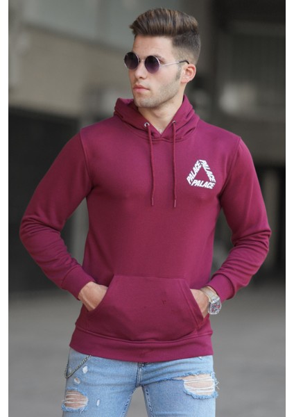 Bordo Baskılı Sweatshirt 5303