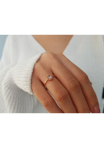 Pırlanta ve Oval Morganite Taşlı Vintage Yüzük 0442R0007 indirimleri