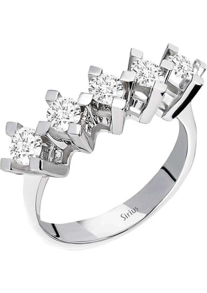 F Renk 0,80 Karat Pırlanta 5 Taş Yüzük 0442R0008 fiyatları