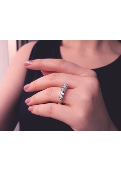 F Renk 0,80 Karat Pırlanta 5 Taş Yüzük 0442R0008 indirimleri