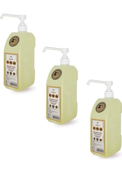 Limon Çiçeği Kolonyası 1000 Ml Pompalı Ambalaj 80 Derece (3 Adet)