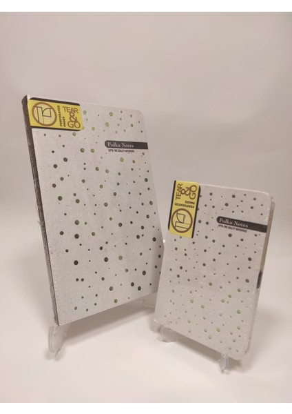 Polka Notes Iplik Dikişli Sert Kapak Defter 13 x 21 cm 9 x 14 cm 120 Yaprak Çizgisiz 2'li Set