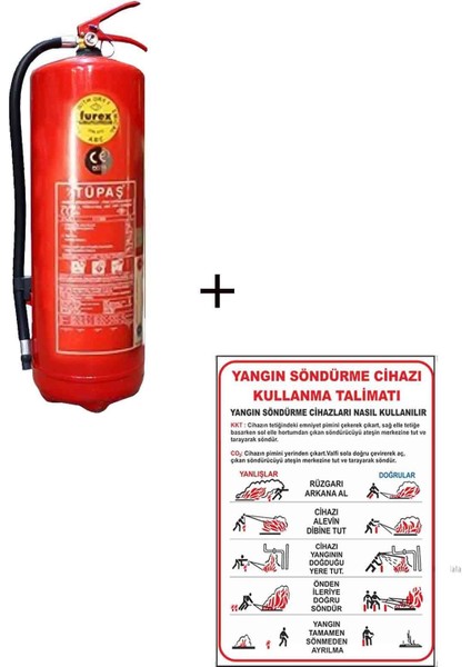 6kg Tüpaş Yangın Tüpü Veyangın Tüpü Kullanım Talimatı 2li Set