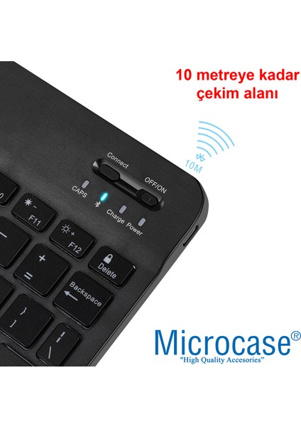 Tablet ve Telefonlar Için Rgb LED Işıklı Bluetooth Klavye Şarjlı Kablosuz - AL2670 Siyah