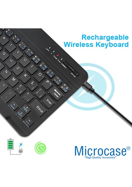 Tablet ve Telefonlar Için Bluetooth Klavye Şarjlı Kablosuz - AL2671 Yeşil