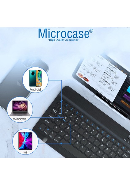 Tablet ve Telefonlar Için Bluetooth Klavye Şarjlı Kablosuz - AL2671 Yeşil