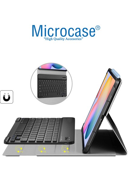 Samsung Galaxy Tab S6 Lite P610 10.4 Inch Tablet Bluetooth Klavyeli Standlı Kılıf - Bkk1