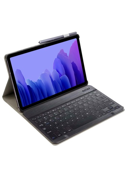 Samsung Galaxy Tab A7 T500 T505 T507 2020 10.4 Tablet Bluetooth Klavyeli Standlı Kılıf - Bkk1