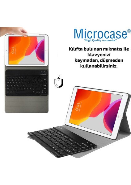 iPad 7.nesil 10.2 Inch 2019 - iPad Pro 10.5 Inch Bluetooth Klavyeli Standlı Kılıf - Bkk1