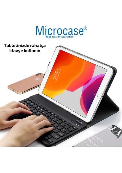 iPad 7.nesil 10.2 Inch 2019 - iPad Pro 10.5 Inch Bluetooth Klavyeli Standlı Kılıf - Bkk1