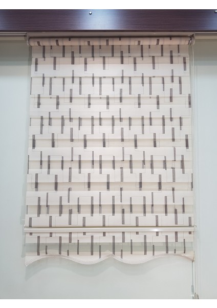 Nakış İşleme Desenli Salon Zebra Stor Perde EP4430150 modelleri