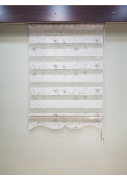 Çiçek Brodeli Salon Zebra Stor Perde EP4430165 fiyatları