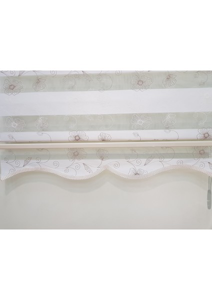 Çiçek Brodeli Salon Zebra Stor Perde EP4430165 fırsatları