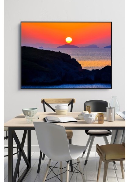 50 x 60 cm Gün Batımı Ufku Desenli Cam Tablo 4 mm Temperli Camdır