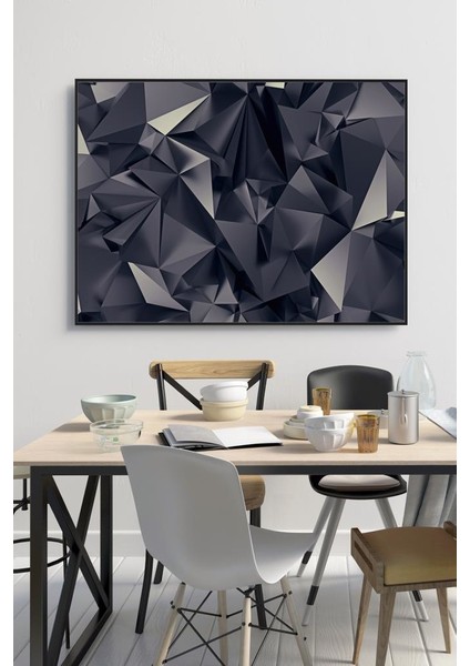 60 x 70 cm Kara Ayna Desenli Cam Tablo 4 mm Temperli Camdır