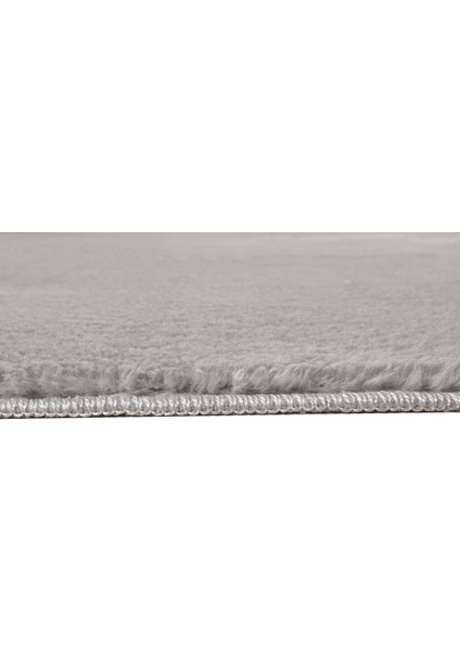 Modern Dekoratif Halı Jel Kaymaz Taban Peluş Puffy Gri Post Halı 01 modelleri